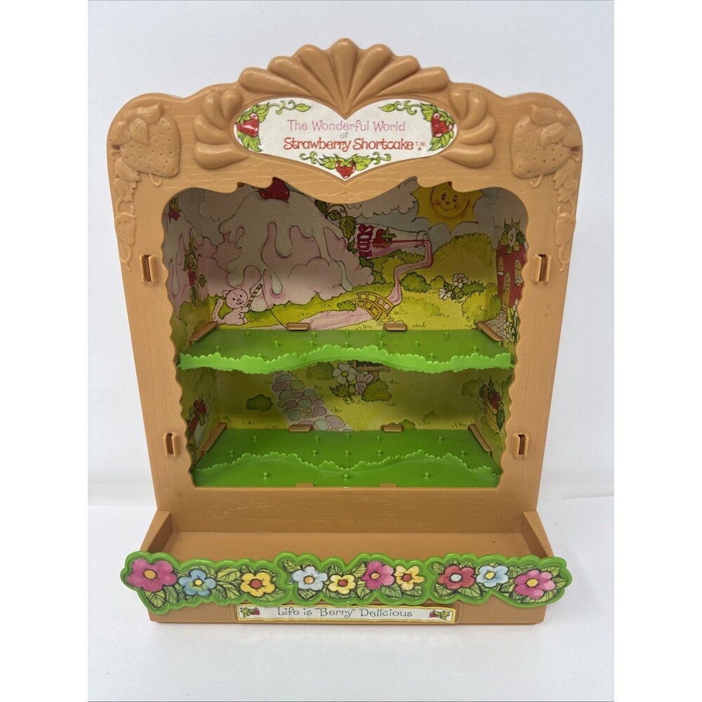 VTG 1981 Wonderful World of Strawberry Shortcake Display Case Cabinet NO DOORS